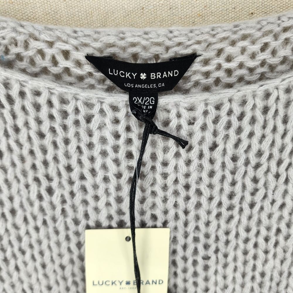 Lucky Brand NWT Women's Pastel Colorblock Sweater Size 2XL Wool‎ Blend - Picture 10 of 10